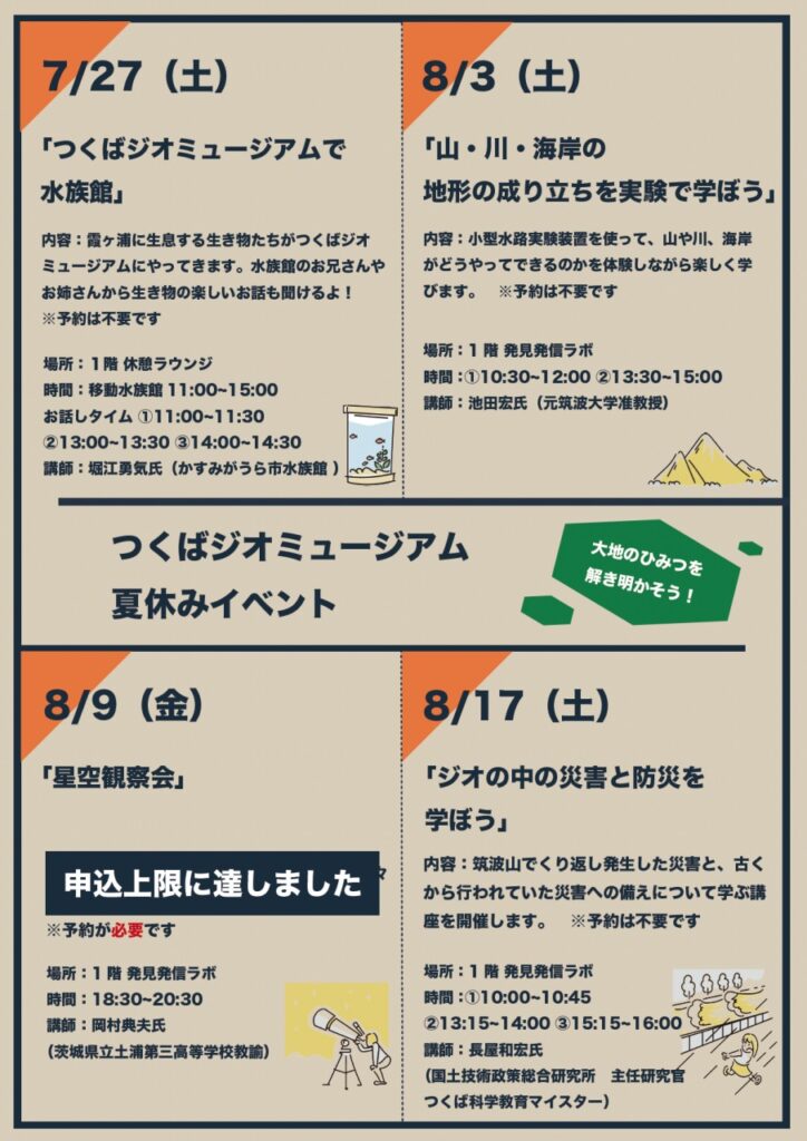 ジオパーク夏休みイベント